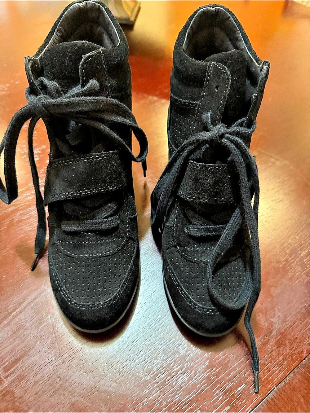 Ash Mavis Black Suede High-Top Wedge Sneaker Sneakers EU 37